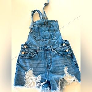 Risen Jeans Distressed Overalls